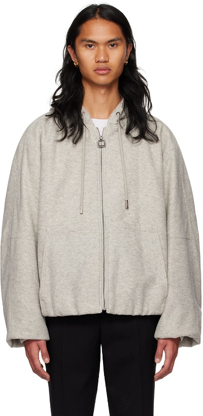 Photo: Wooyoungmi Gray Embroidered Hoodie