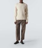 The Row Silas silk, linen, and wool straight pants