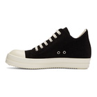 Rick Owens Drkshdw Black Stretch Velour Low Sneakers