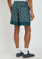 Casablanca Radiating Logo-monogram Silk Shorts Green