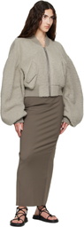 Rick Owens Gray Tower Secchia Cropped Flight Jacket
