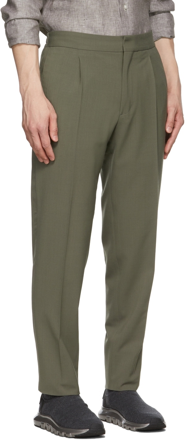 Z Zegna Khaki Drawstring Trousers