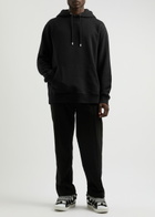 Lanvin Logo-embroidered Hooded Cotton Sweatshirt Black
