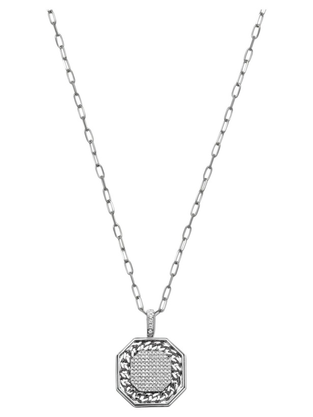 Photo: SHAY 18K White Gold Octagon Diamond Pendant Necklace