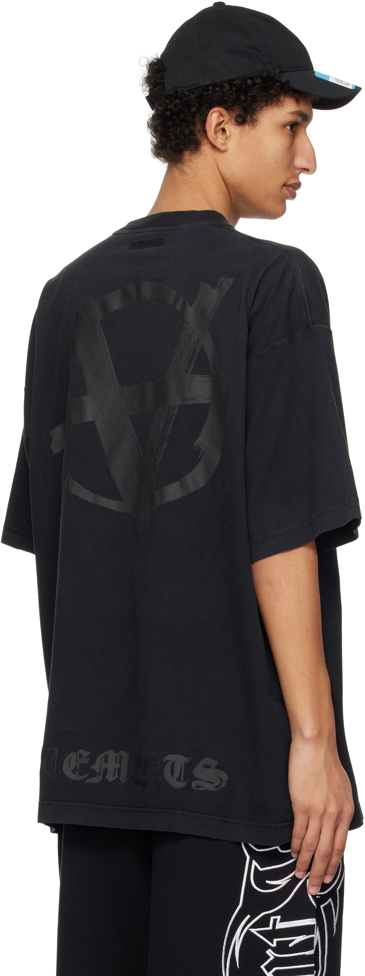 VETEMENTS Black Double Anarchy Oversized T-shirt Vetements