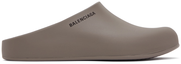 Photo: Balenciaga Gray Pool Slide Clogs