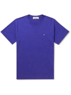 Stone Island - Logo-Embroidered Garment-Dyed Cotton-Jersey T-Shirt - Blue