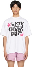 Late Checkout White 'Late Checkout' T-Shirt