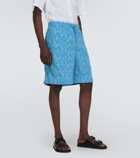 Versace Logo jacquard cotton shorts