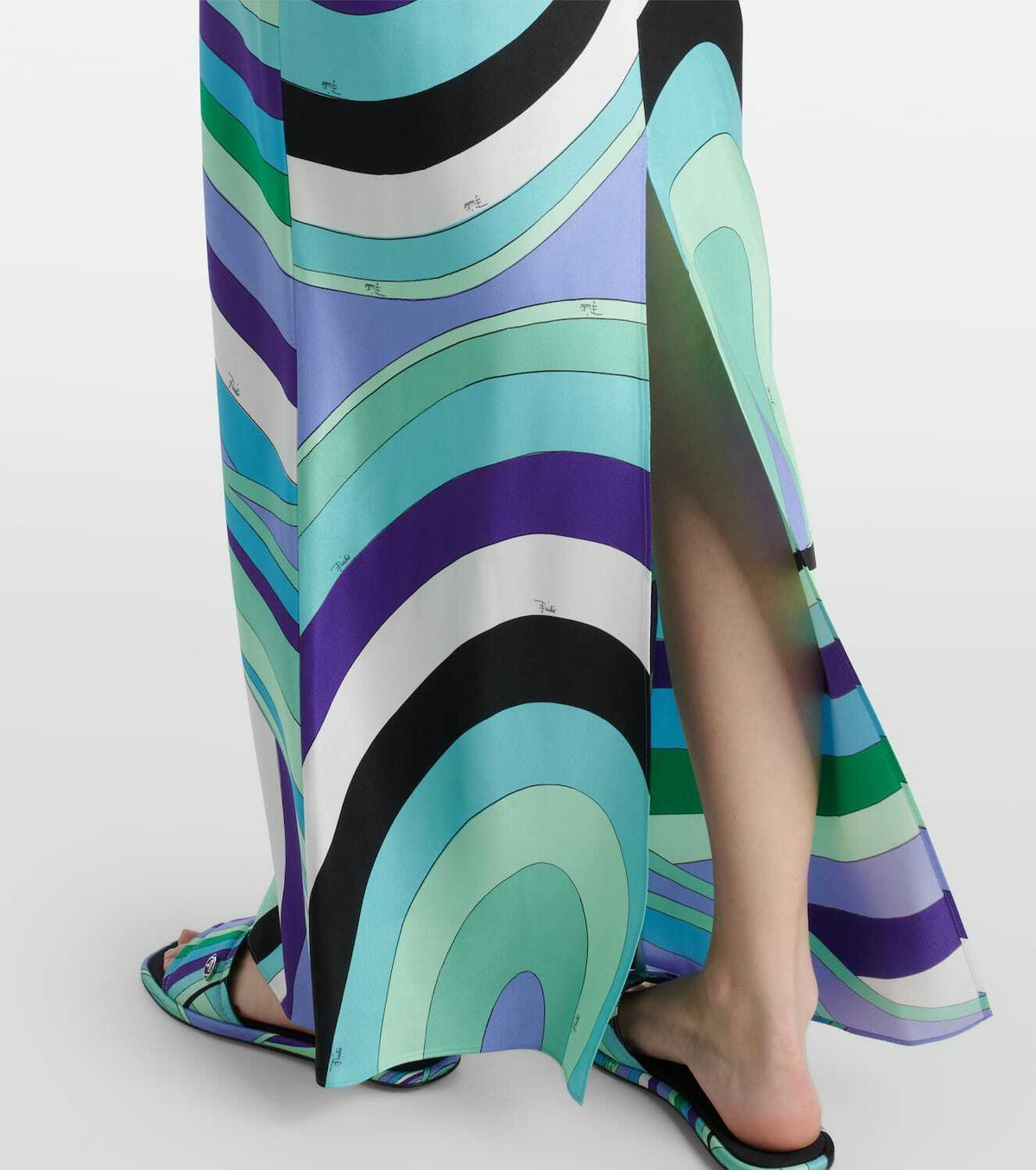 Pucci Iride caped silk twill maxi dress