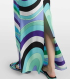 Pucci Iride caped silk twill maxi dress