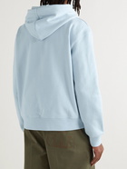 Jacquemus - Logo-Embroidered Organic Cotton-Jersey Hoodie - Blue