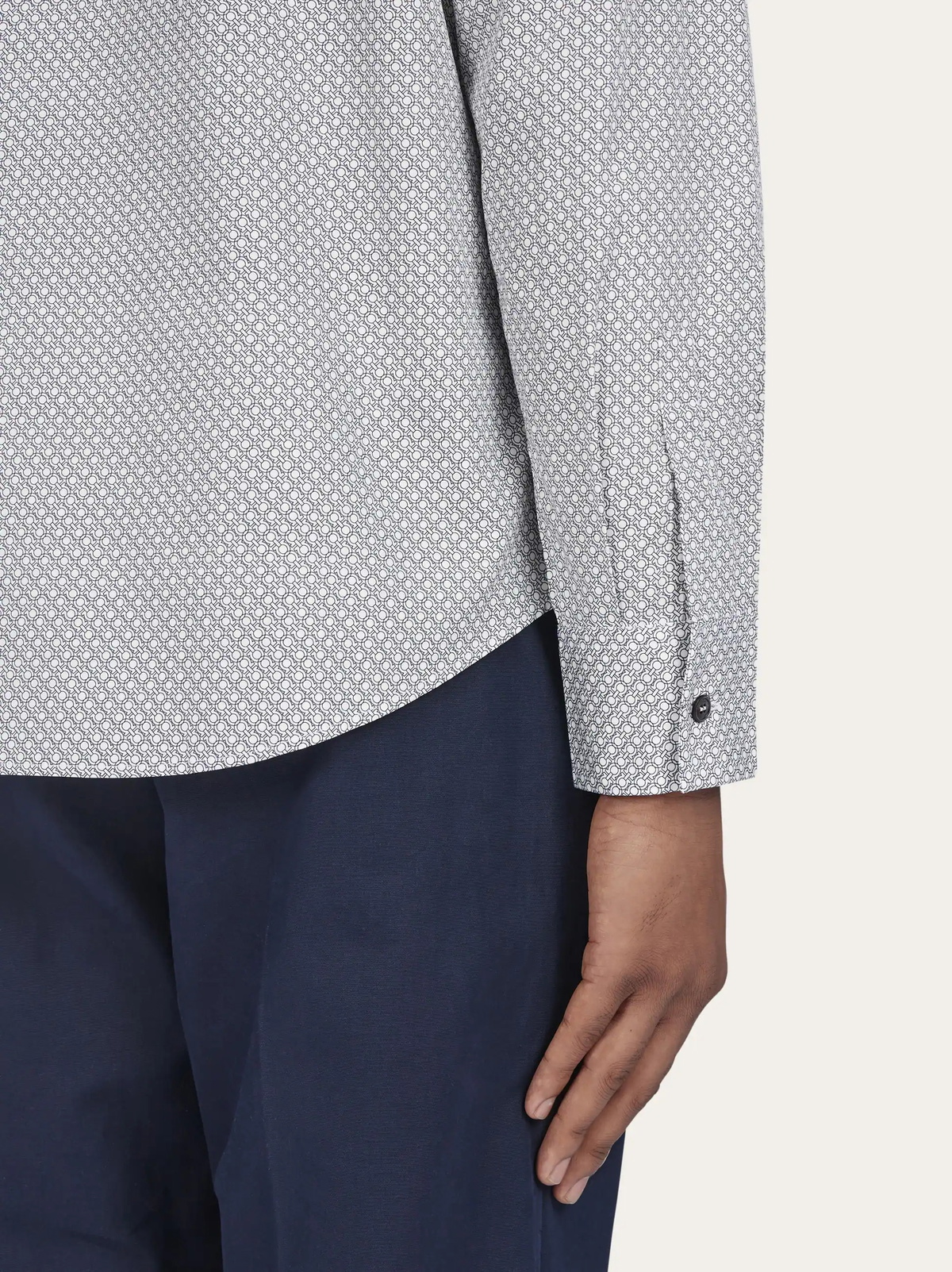 Ferragamo Mens Micro-patterned shirt in White