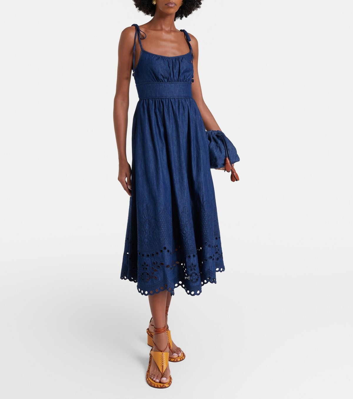 Zimmermann Mahon broderie anglaise denim midi dress