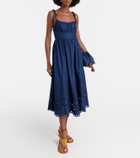 Zimmermann Mahon broderie anglaise denim midi dress