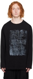 Yohji Yamamoto Black Graphic Long Sleeve T-Shirt
