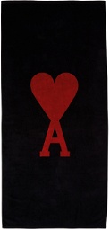 AMI Paris Black & Red Ami de Cœur Beach Towel