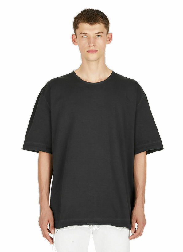 Photo: Raw Hem Four Stitch T-Shirt in Black