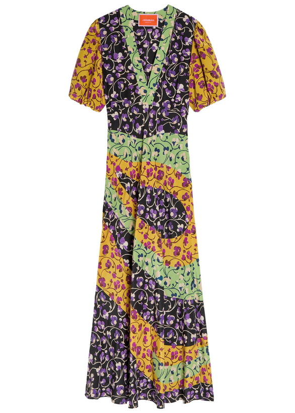 Photo: LA Double J Marlene Floral-print Silk Maxi Dress Yellow
