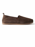 Mulo - Travel Collapsible-Heel Suede Loafers - Brown