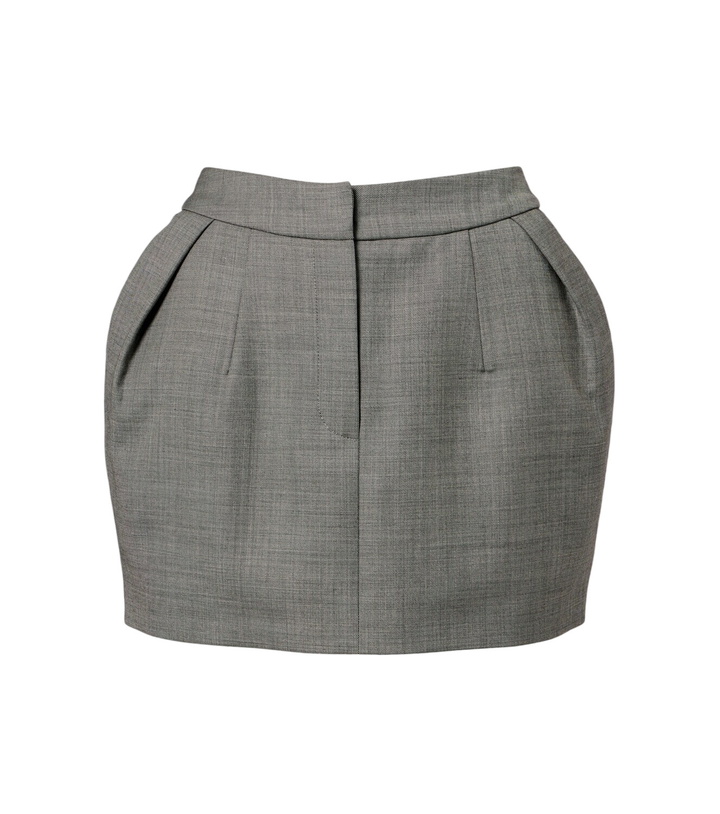 Photo: Magda Butrym Pleated wool-blend miniskirt