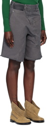 JW Anderson Gray Twisted Workwear Shorts