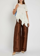 Marques' Almeida Wide-leg Mikado Trousers Brown