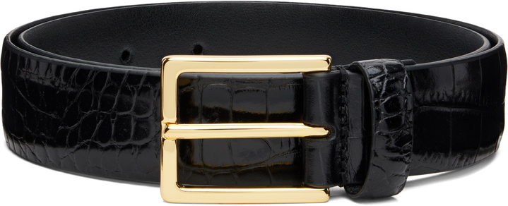 Photo: Anderson's Black Narrow Semi Formal Croc Belt