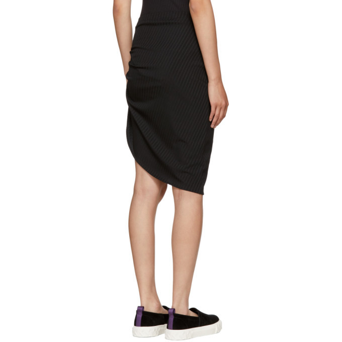 Baja East Black Rib Jersey Contour Skirt