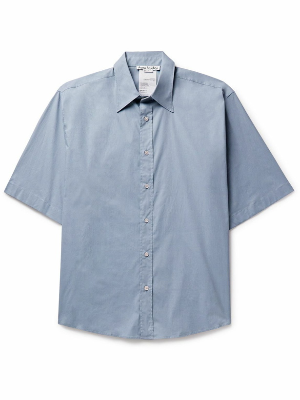 Photo: Acne Studios - Sandrok Oversized Cotton-Blend Poplin Shirt - Blue