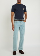 Valentino Garavani Logo-embroidered Cotton T-shirt Navy