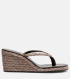 Ancient Greek Sandals Etheria raffia wedge thong sandals