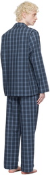 BOSS Blue Checked Pyjama Set