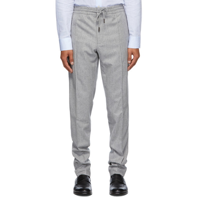 Photo: Ermenegildo Zegna Grey Wool Drawstring Trousers