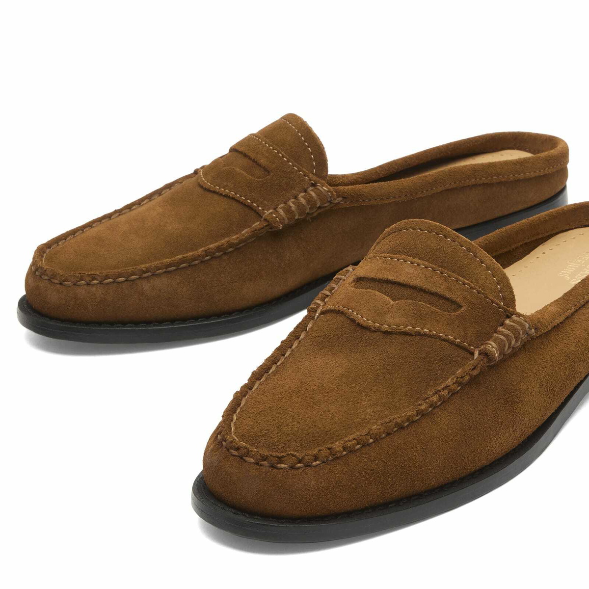 Bass Weejuns Women's Weejun Penny Slide in Mid Brown Suede