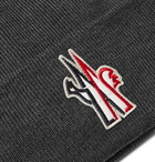 Moncler Grenoble - Logo-Appliquéd Virgin Wool Beanie - Gray