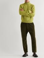 Etro - Cable-Knit Wool-Blend Rollneck Sweater - Green