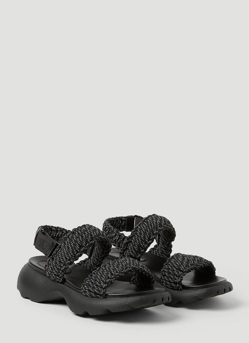 【関税&送料込】Moncler Sandals Black Moncler Women's Belay Woven Sandals in Black Moncler