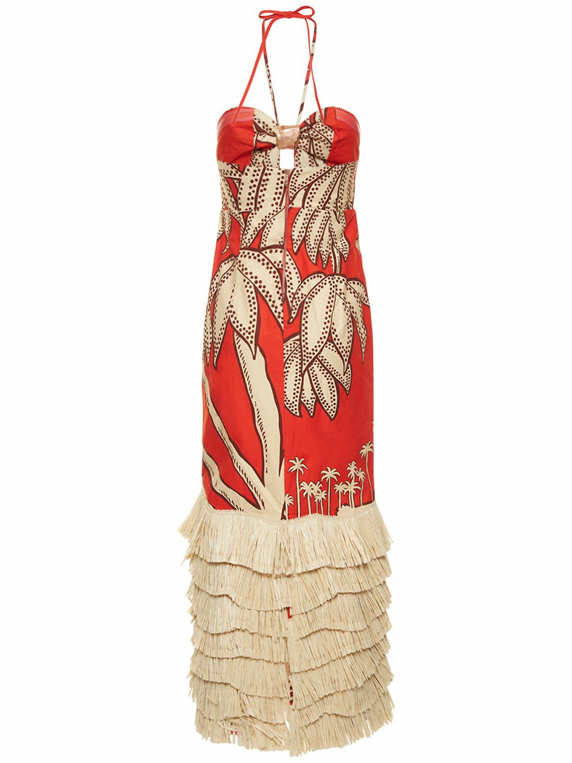 JOHANNA ORTIZ Kuba Kingdom Linen Halter Long Dress Johanna Ortiz