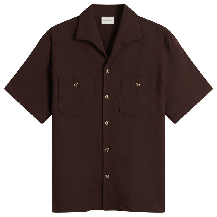 Photo: Drôle de Monsieur Men's Viscose Pocket Shirt in Brown