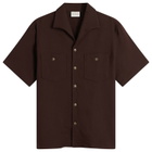 Drôle de Monsieur Men's Viscose Pocket Shirt in Brown