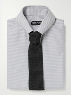 TOM FORD - Slim-Fit Button-Down Collar Puppytooth Cotton and Lyocell-Blend Shirt - Gray