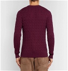 Brunello Cucinelli - Cable-Knit Cotton Sweater - Men - Burgundy
