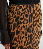 Gucci Leopard-print silk midi skirt