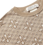 Remi Relief - Oversized Floral-Print Woven Sweatshirt - Neutrals