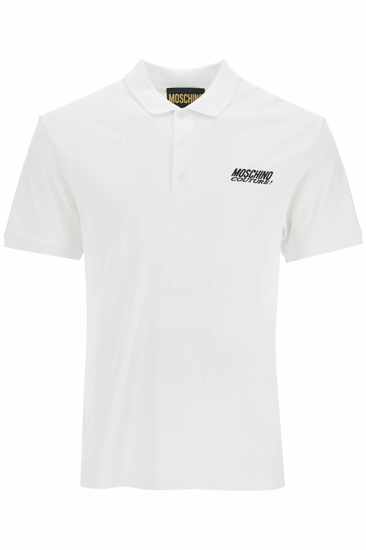 MOSCHINO polo shirt with embroidered logo White Moschino