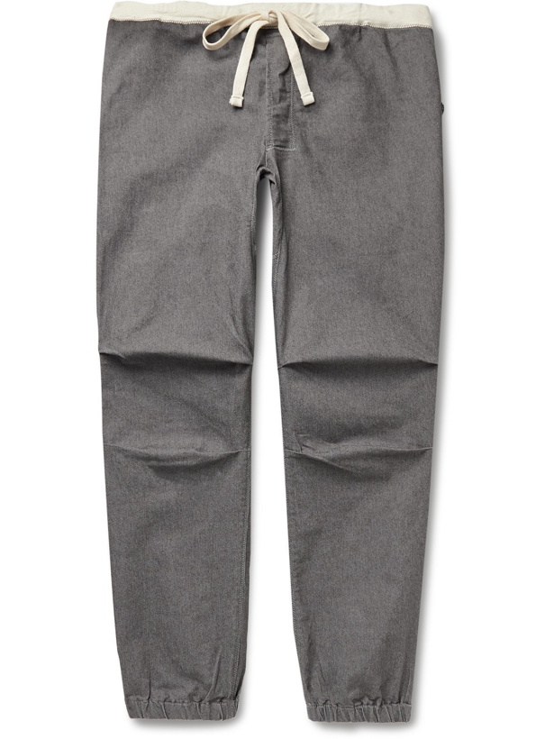 Photo: BEAMS PLUS - Gym Tapered Stretch Cotton-Blend Twill Drawstring Trousers - Gray - L