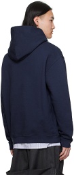 Maison Margiela Navy Embroidered Hoodie