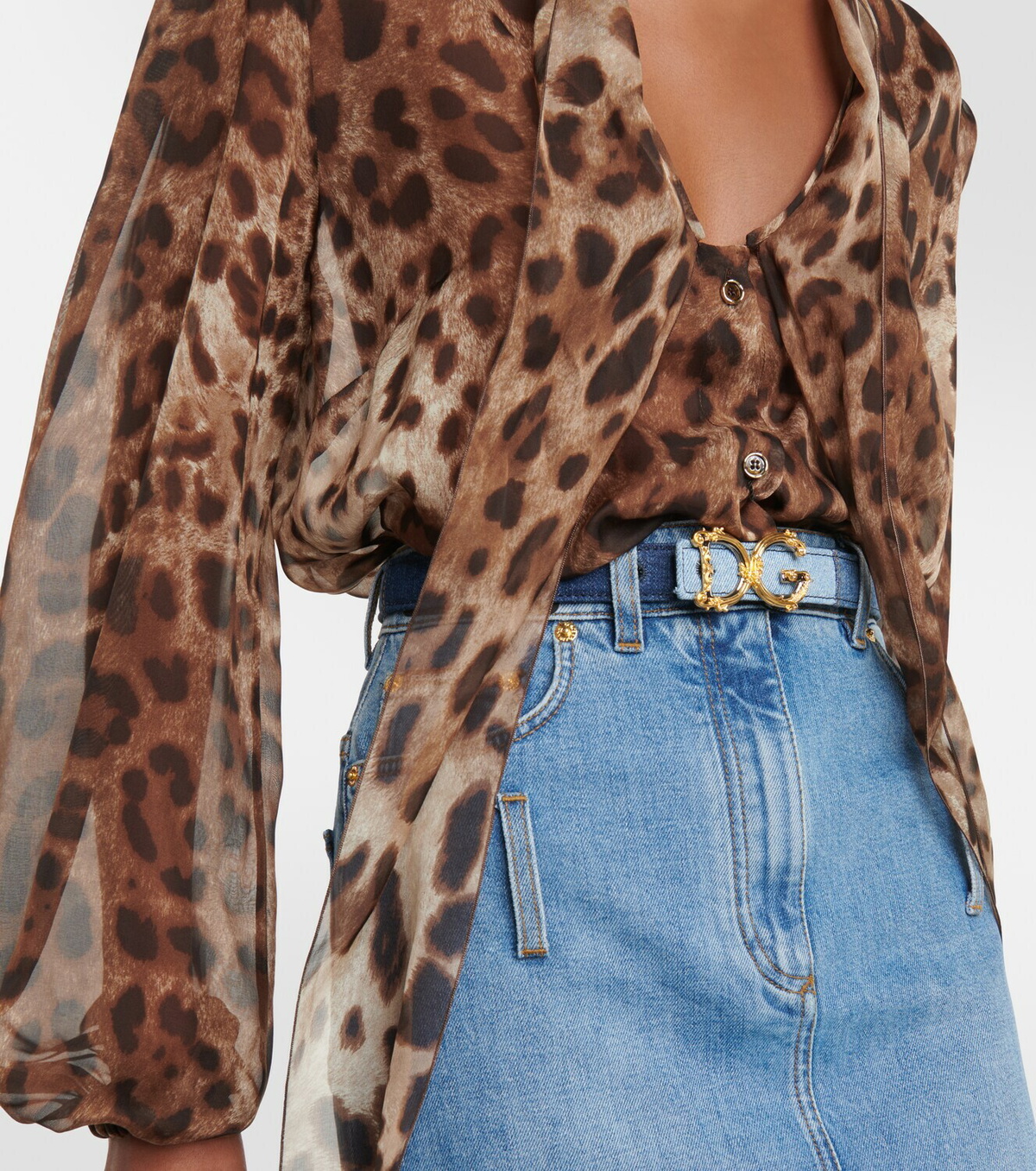 Dolce&Gabbana Leather denim belt Dolce & Gabbana display picture 1