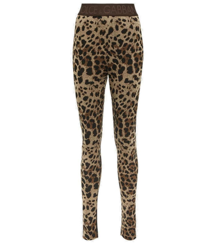 Photo: Dolce&Gabbana High-rise leopard-print leggings